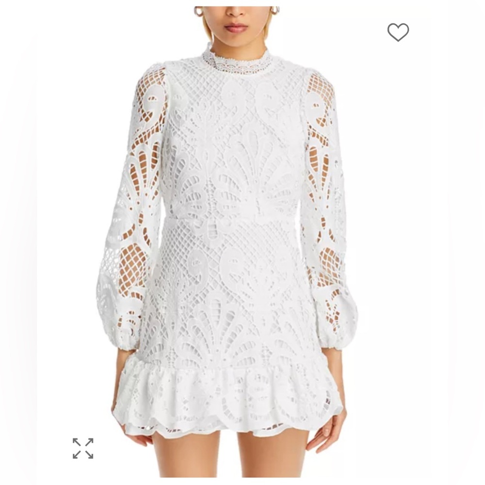 Chic White Lace Long Sleeve Dress